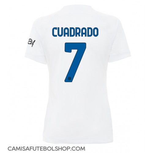Camisa de time de futebol Inter Milan Juan Cuadrado #7 Replicas 2º Equipamento Feminina 2023-24 Manga Curta